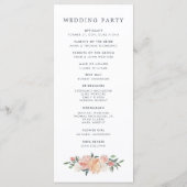 Programma voor huwelijksevenementen in Midzomer Programmakaart (Achterkant)