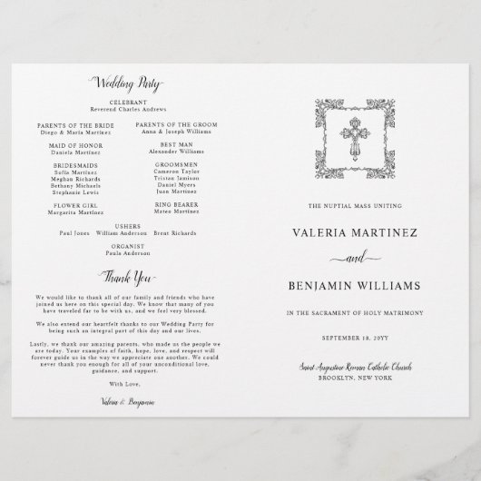  programma voor interkatholieke bruiloft (Voorkant)