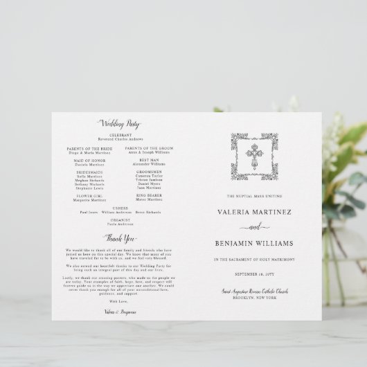  programma voor interkatholieke bruiloft (Staand voorkant)