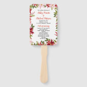 Programma voor kerstbruiloft in Red Poinsettia Handwaaier (Voorkant)