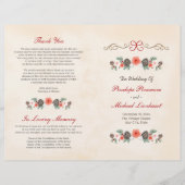 programma voor kerstbruiloft met Floral Pine (Voorkant)