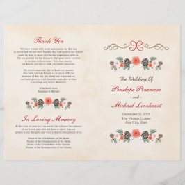  programma voor kerstbruiloft met Floral Pine