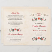 programma voor kerstbruiloft met Floral Pine (Voorkant / Achterkant)