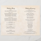 programma voor kerstbruiloft met Floral Pine (Achterkant)