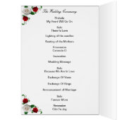 Programma voor kerstbruiloft met rode en witte Roz (Binnen (Links))