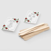 Programma voor kerstbruiloft met rode en witte Roz Handwaaier (Niet-gemonteerd)