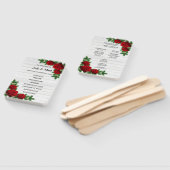 Programma voor kerstbruiloft met rode rozen en pij handwaaier (Niet-gemonteerd)