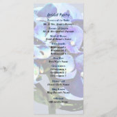 Programma voor kleine blauwe hydrangea-bruiloft programmakaart (Achterkant)