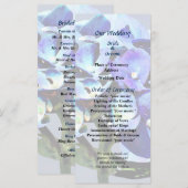 Programma voor kleine blauwe hydrangea-bruiloft programmakaart (Voorkant / Achterkant)