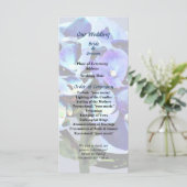 Programma voor kleine blauwe hydrangea-bruiloft programmakaart (Staand voorkant)