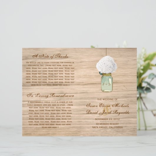 Programma voor landelijke tong Mason Jar Hydrangea (Staand voorkant)