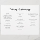 Programma voor liefdevolle drievierde bruiloft in flyer (Achterkant)