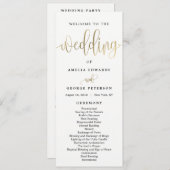 Programma voor liefdevolle kalligrafie voor wedden programmakaart (Voorkant / Achterkant)