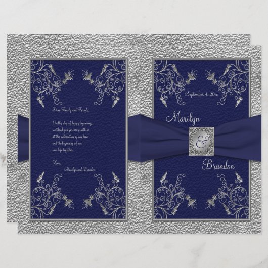 Programma voor marinescheepvaart en pewter Wedding (Voorkant / Achterkant)