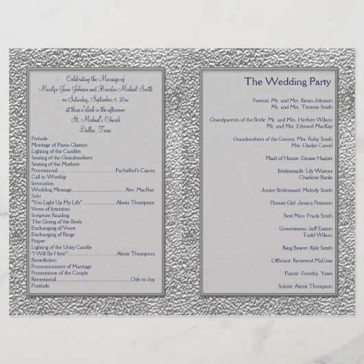 Programma voor marinescheepvaart en pewter Wedding (Achterkant)