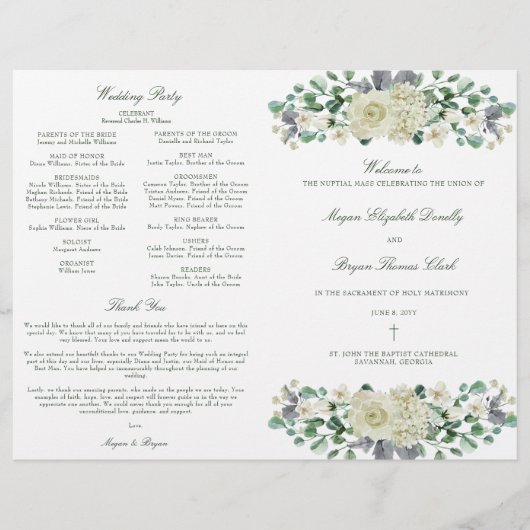 Programma voor Megan katholieke Wedding Mass (Voorkant)