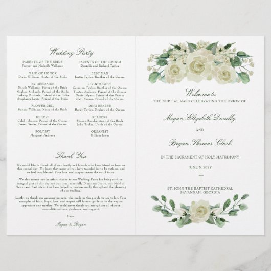 Programma voor Megan katholieke Wedding Mass (Voorkant)