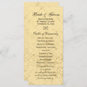 Programma voor noodlottige en legante bruiloft programmakaart (Voorkant / Achterkant)