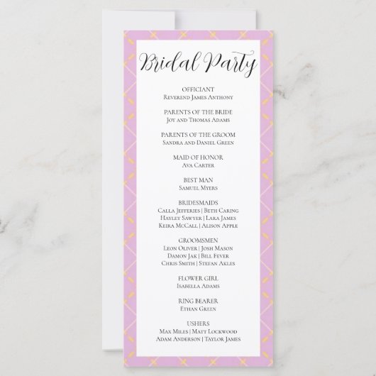 Programma voor Paarse, gele en witte weddenschappe (Achterkant)