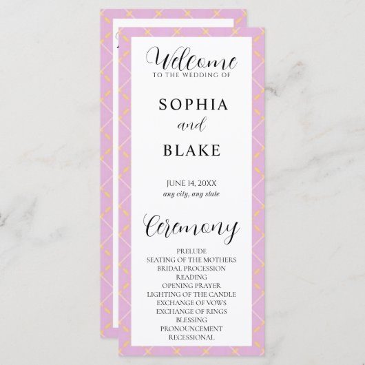 Programma voor Paarse, gele en witte weddenschappe (Voorkant / Achterkant)