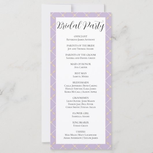 Programma voor Paarse, gele en witte weddenschappe (Achterkant)