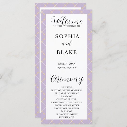 Programma voor Paarse, gele en witte weddenschappe (Voorkant / Achterkant)