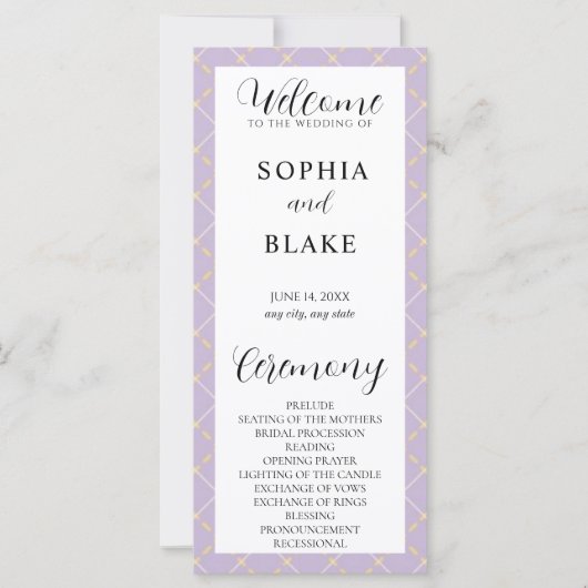 Programma voor Paarse, gele en witte weddenschappe (Voorkant)