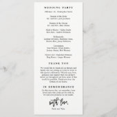 Programma voor pensed Charm Wedding Programmakaart (Achterkant)