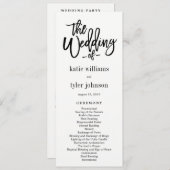 Programma voor pensed Charm Wedding Programmakaart (Voorkant / Achterkant)