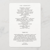 Programma voor pensed Charm Wedding Programmakaart (Achterkant)