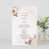 Programma voor pony- en Gold Foil Bloom Wedding-ce (Staand voorkant)