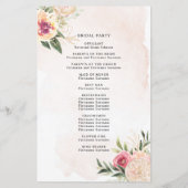 Programma voor pony- en Gold Foil Bloom Wedding-ce (Achterkant)