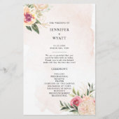 Programma voor pony- en Gold Foil Bloom Wedding-ce (Voorkant)