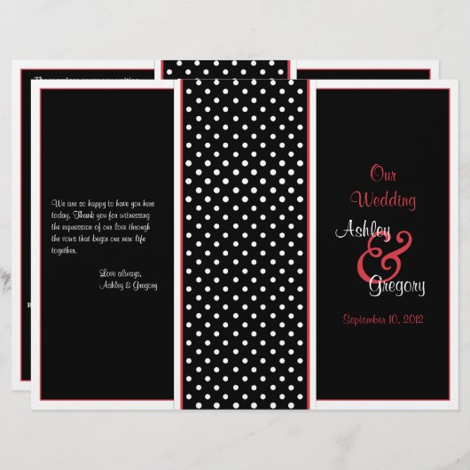 Programma voor rode, zwarte en witte poka-weddensc (Voorkant / Achterkant)