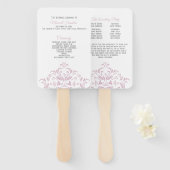 Programma voor roze en grijze bruine dwergvrouwen handwaaier (Voorkant en achterkant)