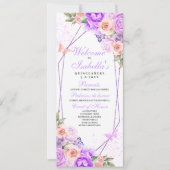 Programma voor roze en Paarse Floral Quinceanera (Voorkant)