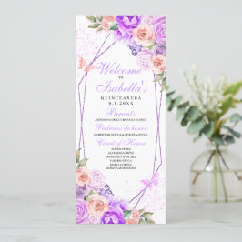 Programma voor roze en Paarse Floral Quinceanera