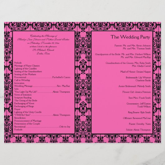 Programma voor roze en zwarte dunningen (Achterkant)