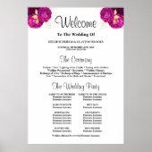 Programma voor roze/gouden finale bruiloft poster (Voorkant)