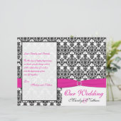 Programma voor roze, witte en zwarte bruiloft (Staand voorkant)