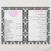 Programma voor roze, witte en zwarte bruiloft (Achterkant)