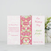 Programma voor roze, witte, groene, gele bruiloft (Staand voorkant)