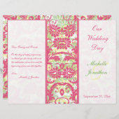 Programma voor roze, witte, groene, gele bruiloft (Voorkant / Achterkant)