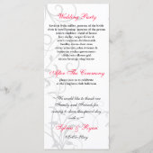 Programma voor roze, zwarte en witte bruiloft programmakaart (Achterkant)