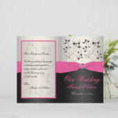 Programma voor roze, zwarte en zilveren bruiloft (Staand voorkant)