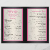 Programma voor roze, zwarte en zilveren bruiloft (Achterkant)