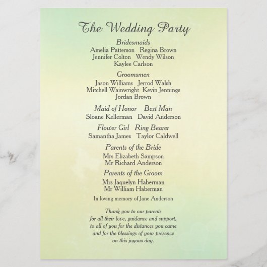 Programma voor sluipweddenschappen tijdens de avon programmakaart (Achterkant)