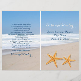Programma voor strandbruiloft met Starfish pair-be
