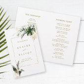 Programma voor Tropical Foliage Wedding Gold Cerem