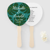 Programma voor Tropische zomerstrandbruiloft Handwaaier (Voorkant en achterkant)